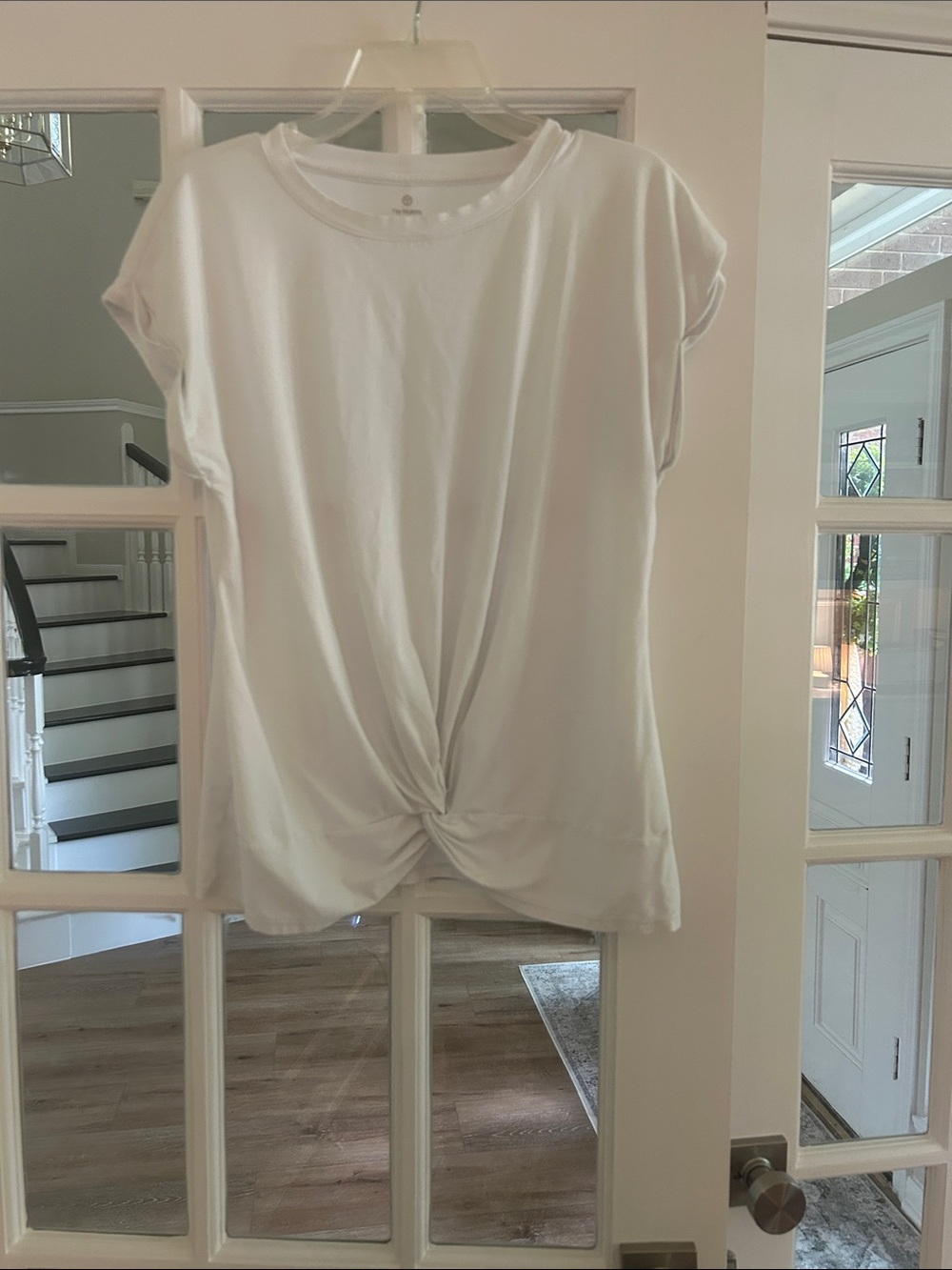 T by Talbots White Short-Sleeve Twist-Front Tee